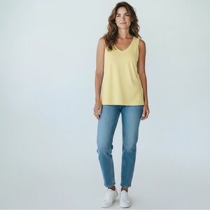 *NWT* Chico's Raychel Yellow V-Neck Knit Tank Top - Size 3 (XL 16)